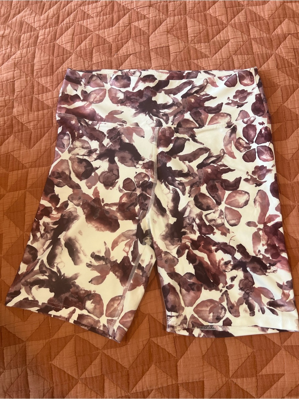 Balance Collection Mauve Floral Bike Shorts on White